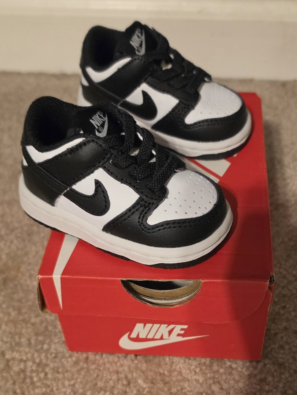 Nike Dunk Low Panda TD Toddler Size 2C
